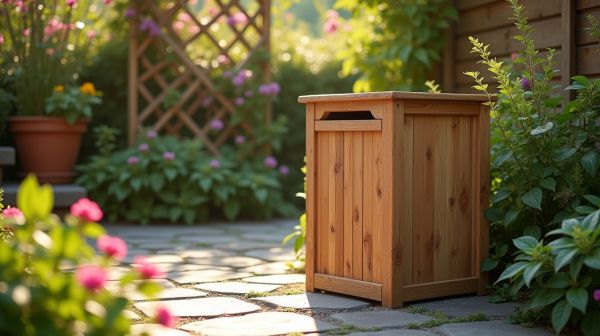 Chic et durable : la poubelle en bois pour un aménagement extérieur réussi